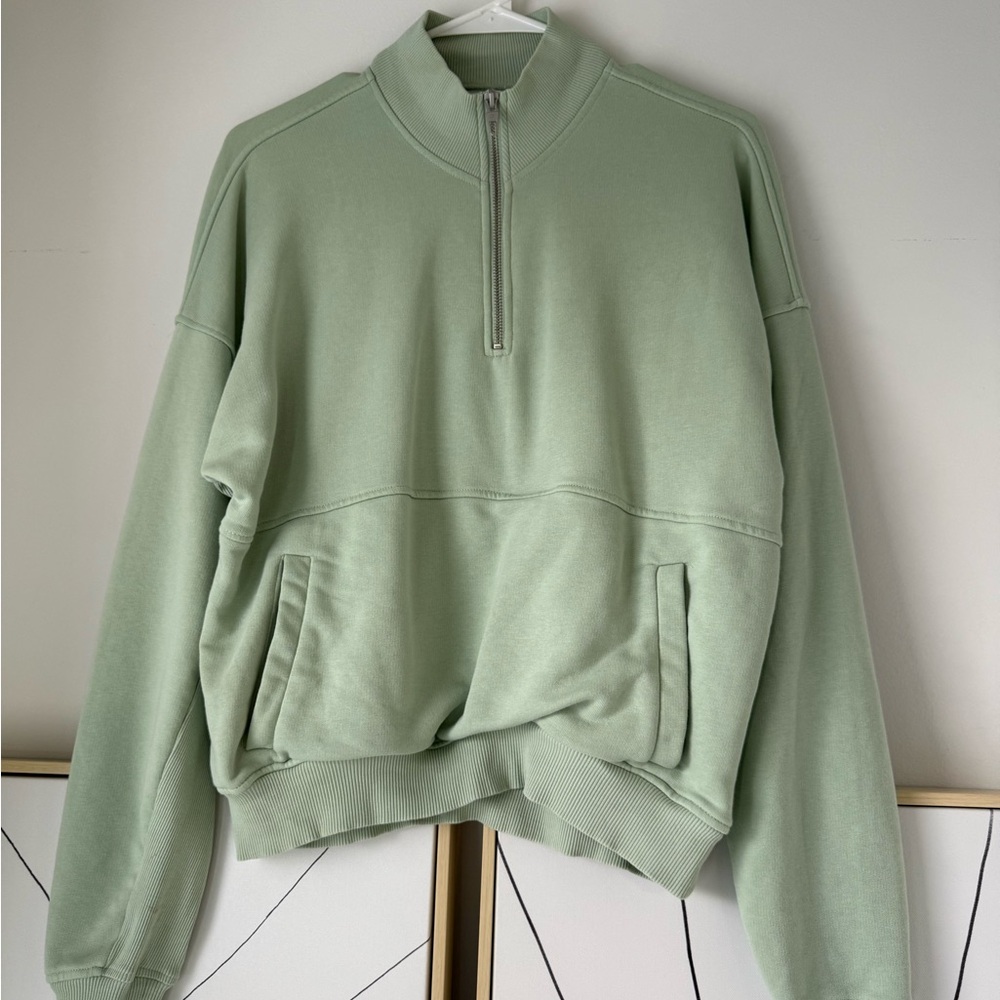 Gymshark Sage Green Half-Zip Sweatshirt